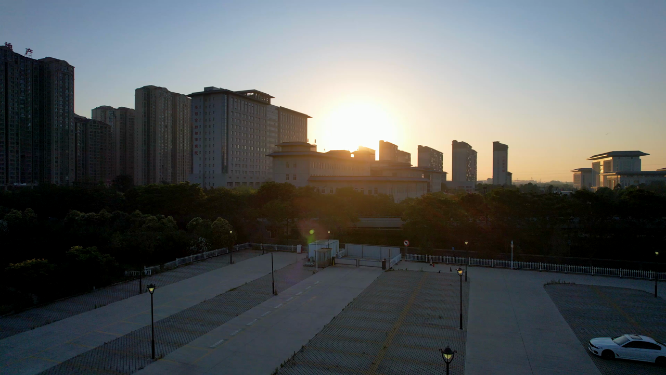 航拍河南洛阳城市建筑风景