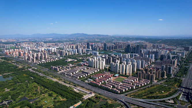 航拍河南洛阳城市建筑风景