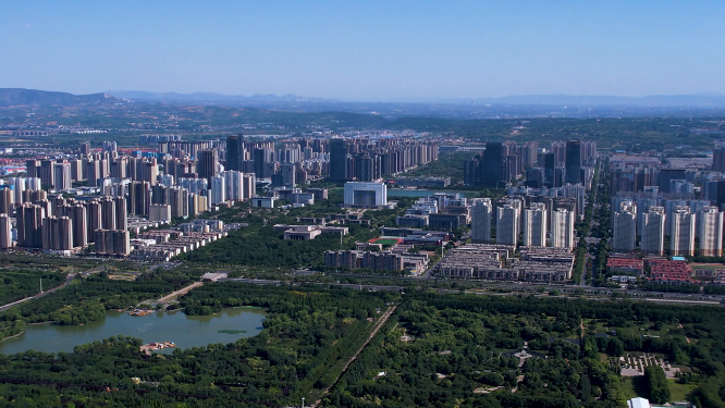 航拍河南洛阳城市建筑风景
