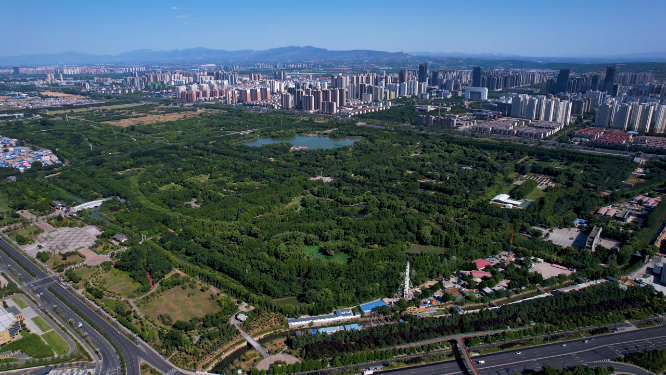 航拍河南洛阳城市建筑风景