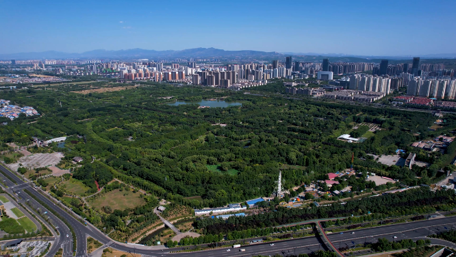 航拍河南洛阳城市建筑风景