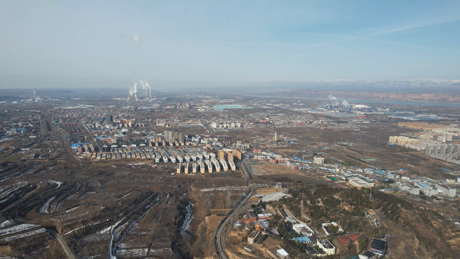 河南三门峡城市建筑航拍全景