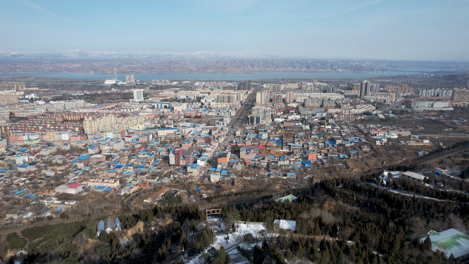 河南三门峡城市建筑航拍全景