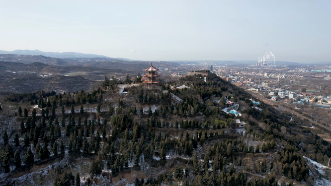 河南三门峡城市建筑航拍全景