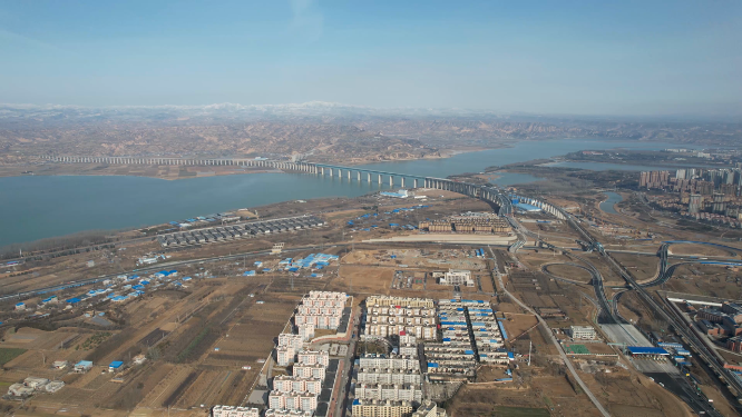 河南三门峡城市建筑航拍全景