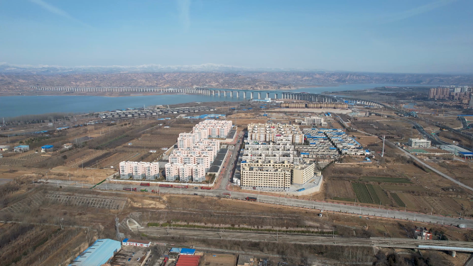 河南三门峡城市建筑航拍全景