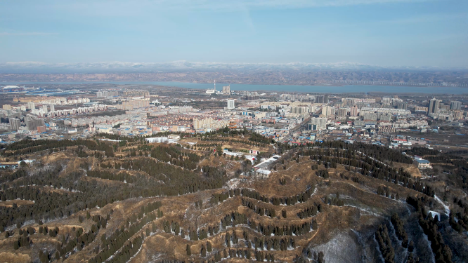 河南三门峡城市建筑航拍全景