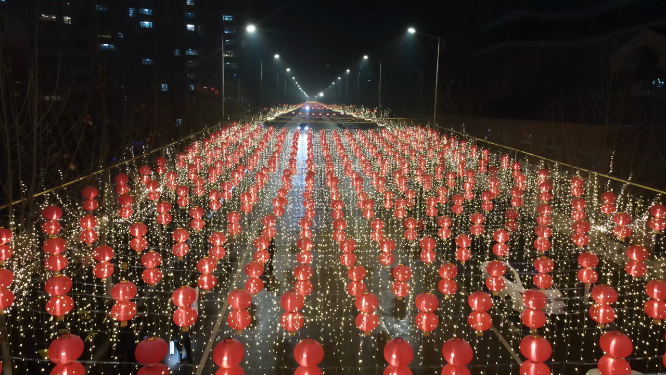 春节夜晚氛围感灯笼