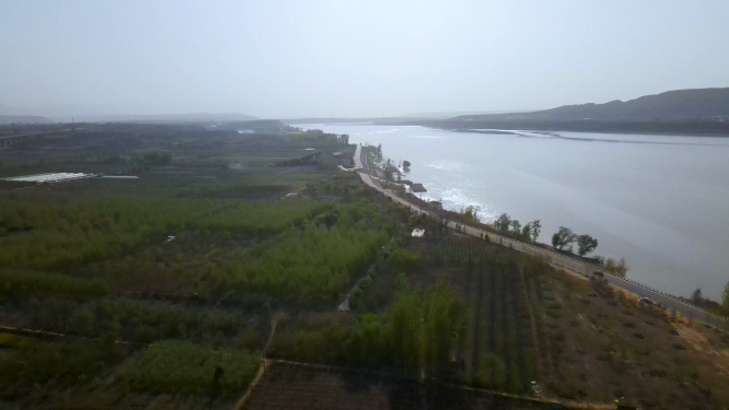 河南三门峡黄河生态廊道风景拍摄