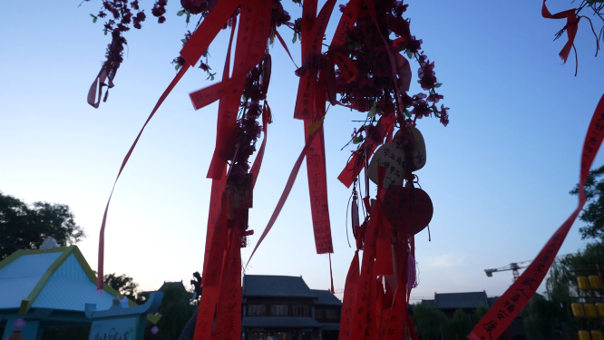 河南洛阳洛邑古城傍晚景色拍摄