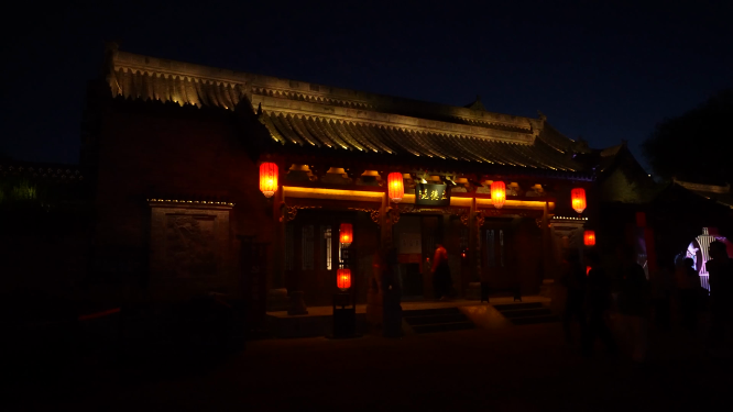 河南洛阳洛邑古城夜晚景色拍摄