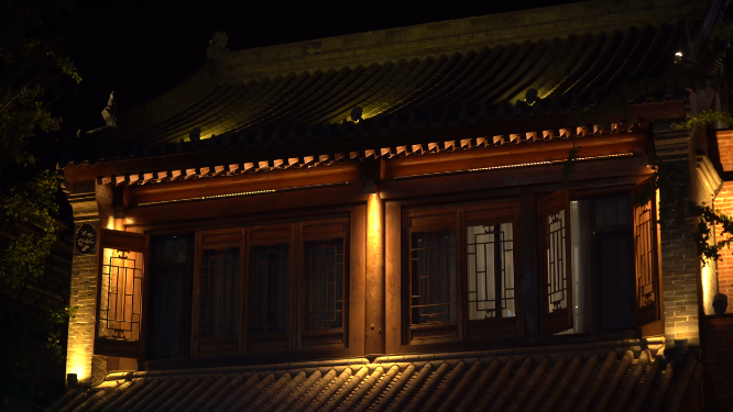 河南洛阳洛邑古城夜晚景色拍摄