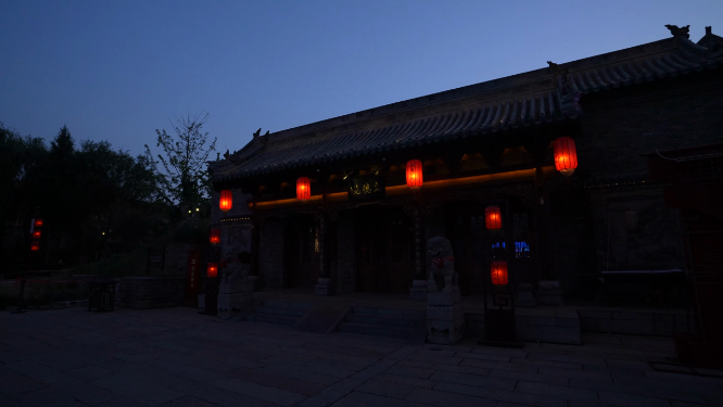 河南洛阳洛邑古城夜晚景色拍摄