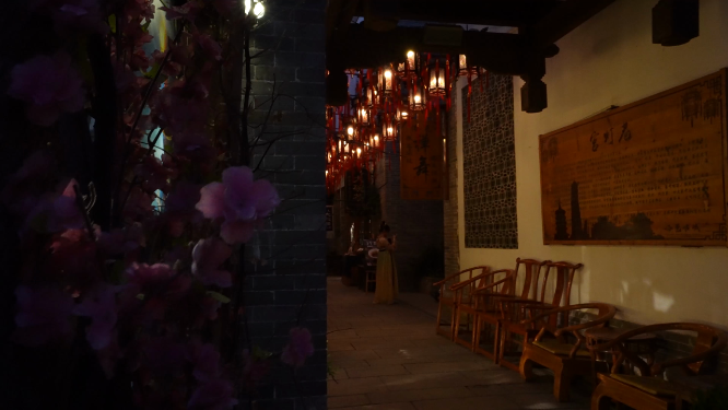 河南洛阳洛邑古城夜晚景色拍摄