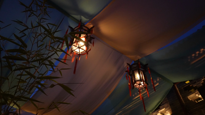 河南洛阳洛邑古城夜晚景色拍摄