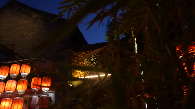 河南洛阳洛邑古城夜晚景色拍摄