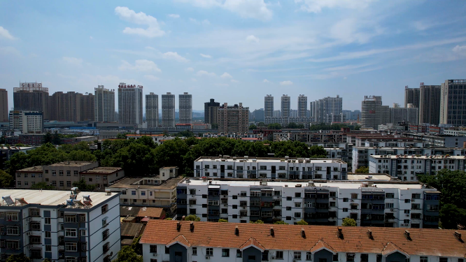 河南洛阳王城公园周围城市空镜全景航拍