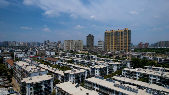 河南洛阳王城公园周围城市空镜全景航拍