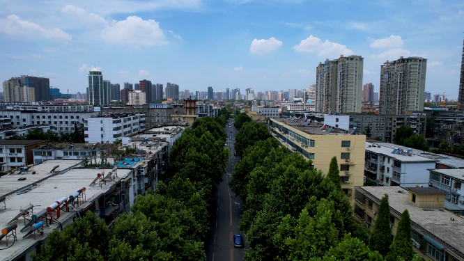 河南洛阳王城公园周围城市空镜全景航拍