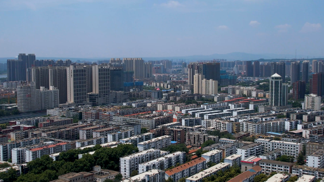 河南洛阳王城公园周围城市空镜全景航拍
