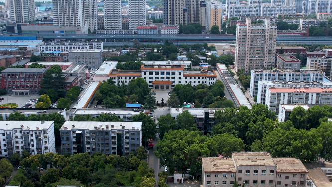 河南洛阳王城公园周围城市空镜全景航拍