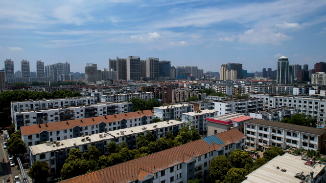 河南洛阳王城公园周围城市空镜全景航拍