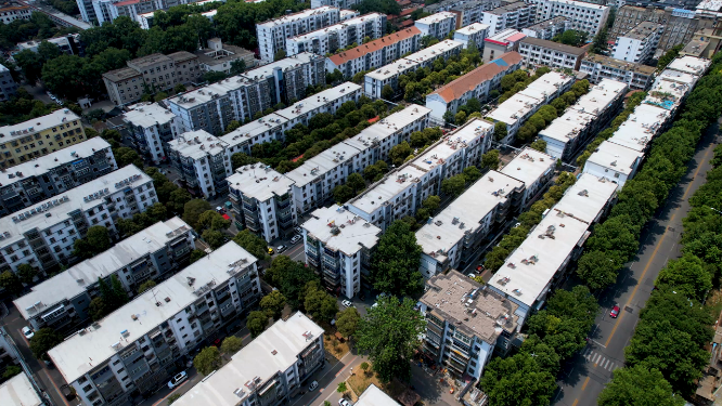 河南洛阳王城公园周围城市空镜全景航拍