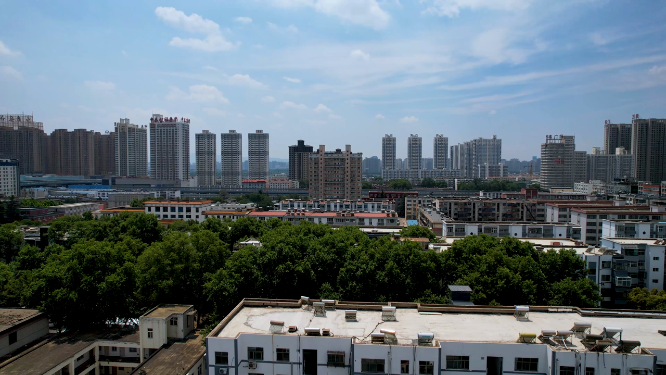河南洛阳王城公园周围城市空镜全景航拍