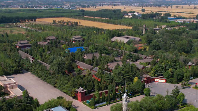 河南洛阳白马寺全景航拍