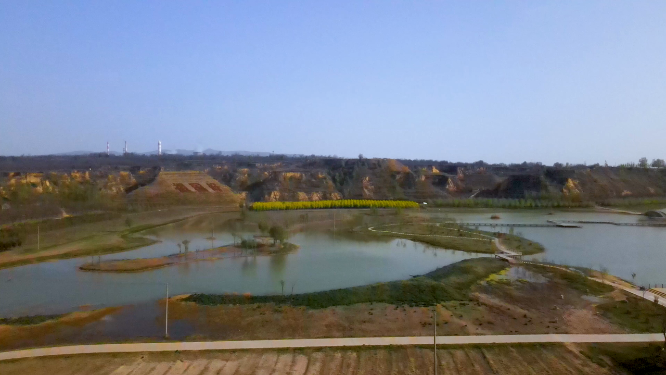 河南三门峡黄河生态廊道风景拍摄