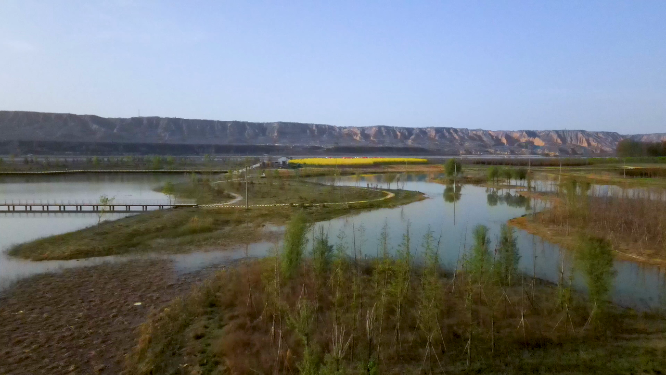 河南三门峡黄河生态廊道风景拍摄