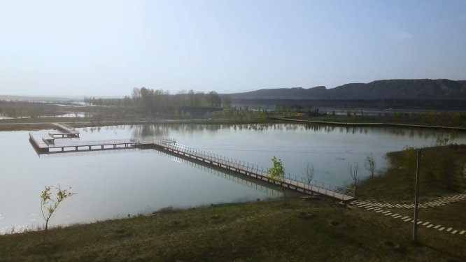 河南三门峡黄河生态廊道风景拍摄