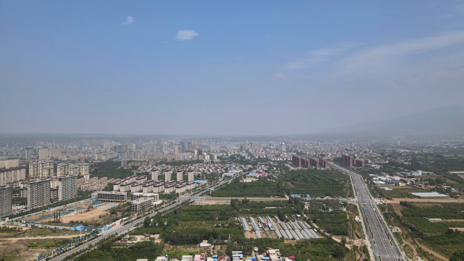 河南信阳航拍城市风光 