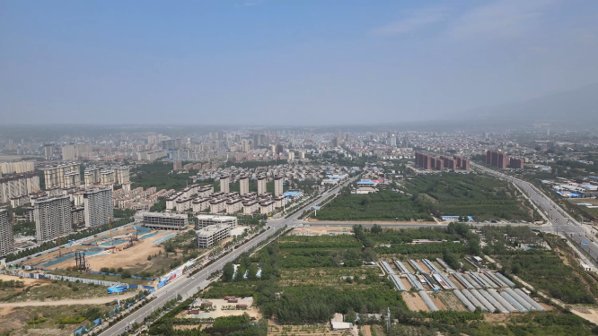 河南信阳航拍城市风光 