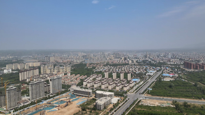 河南信阳航拍城市风光 