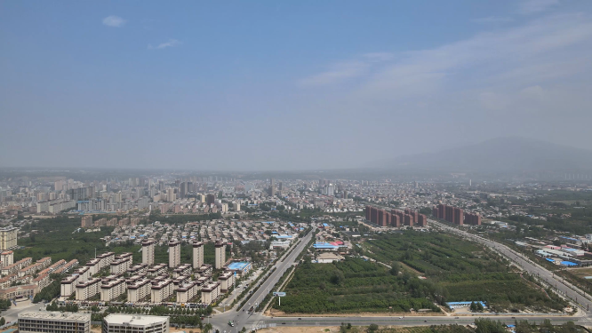 河南信阳航拍城市风光 