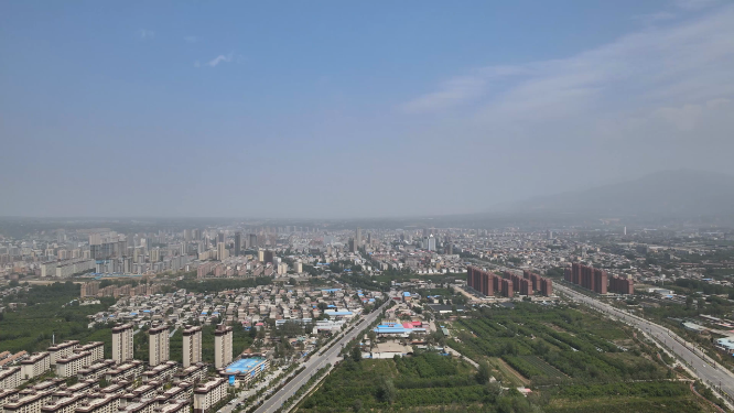 河南信阳航拍城市风光 