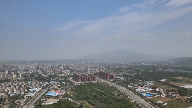 河南信阳航拍城市风光 