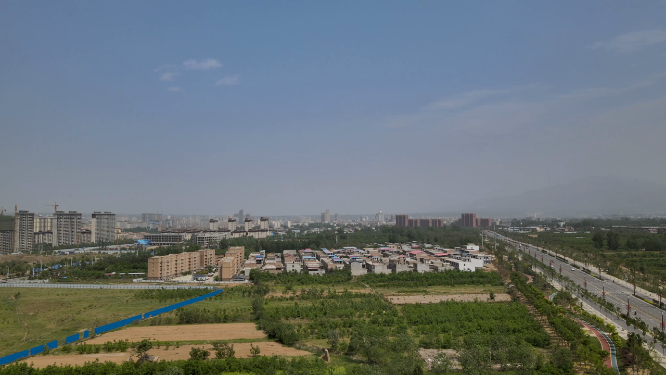 河南信阳航拍城市风光 