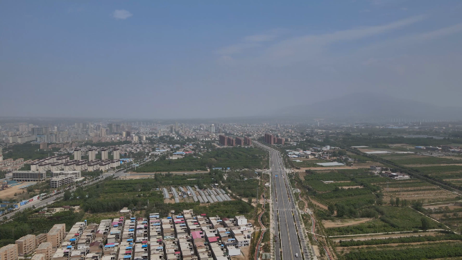 河南信阳航拍城市风光 