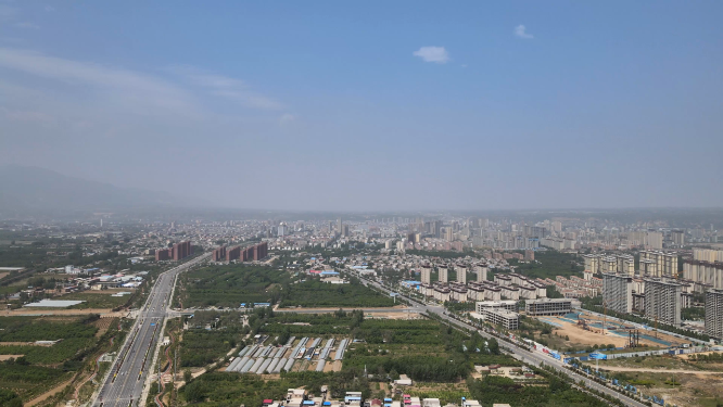 河南信阳航拍城市风光 