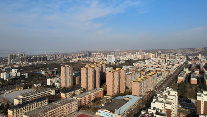 河南三门峡城市楼房建筑拍摄
