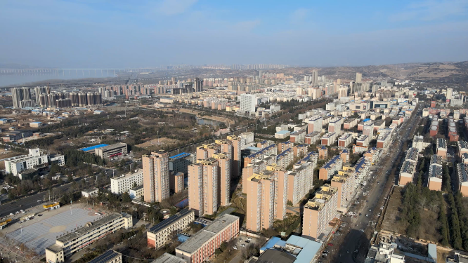 河南三门峡城市楼房建筑拍摄