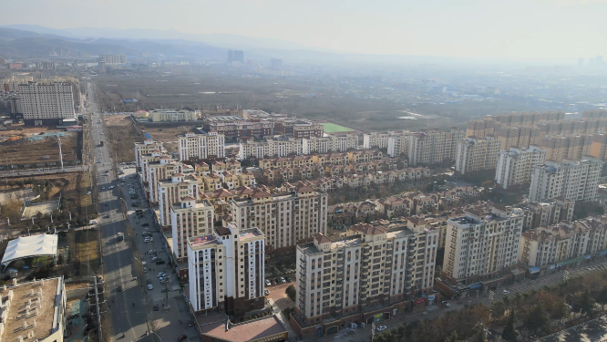 河南三门峡城市楼房建筑拍摄