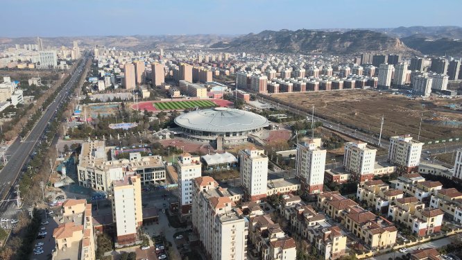河南三门峡城市楼房建筑拍摄