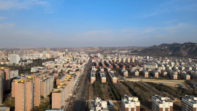 河南三门峡城市楼房建筑拍摄