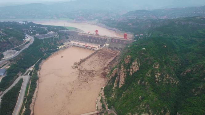 黄河大坝三门峡放水大坝