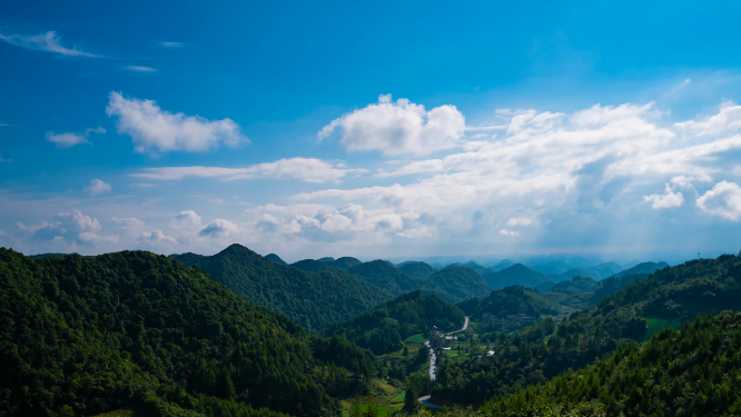 4k高山蓝天白云延时