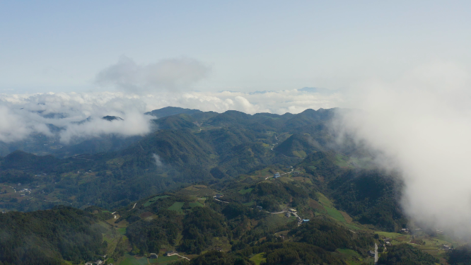 4k航拍高山峡谷云海