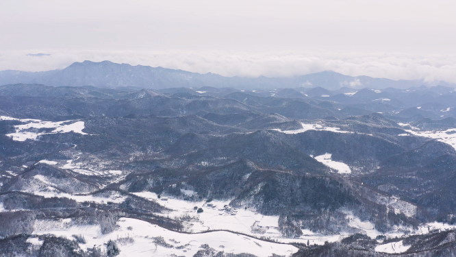 4k航拍恩施雪山雾凇风光